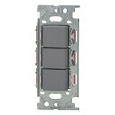 神保電器 4路+3路+4路スイッチトリプルセット ソリッドグレー NKW03616SG