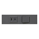 神保電器 コンセント+3路スイッチセット 家具・機器用 ソリッドグレー KAG-2516
