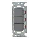 神保電器 3路チェックランプ付スイッチトリプルセット ソリッドグレー NKW03012SG
