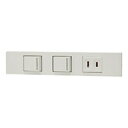神保電器 3路+3路ガイドランプ付スイッチ+コンセントセット 家具・機器用 ピュアホワイト KAG-3512