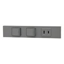 神保電器 3路+3路ガイドランプ付スイッチ+コンセントセット 家具・機器用 ソリッドグレー KAG-3513