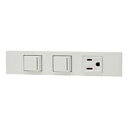 神保電器 3路+3路ガイドランプ付スイッチ+接地コンセントセット 家具・機器用 ピュアホワイト KAG-3515(3)