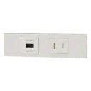 神保電器 USBコンセント+扉付コンセントセット 家具・機器用 ピュアホワイト KAG-2614