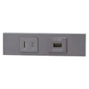神保電器 扉付コンセント+USBコンセントセット 家具・機器用 ソリッドグレー KAG-2618