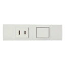 神保電器 コンセント+3路スイッチセット 家具・機器用 シボ加工品 ピュアホワイト KAG-2712