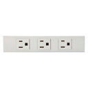 神保電器 接地コンセントセット 家具・機器用 3個口 シボ加工品 ピュアホワイト KAG-3703