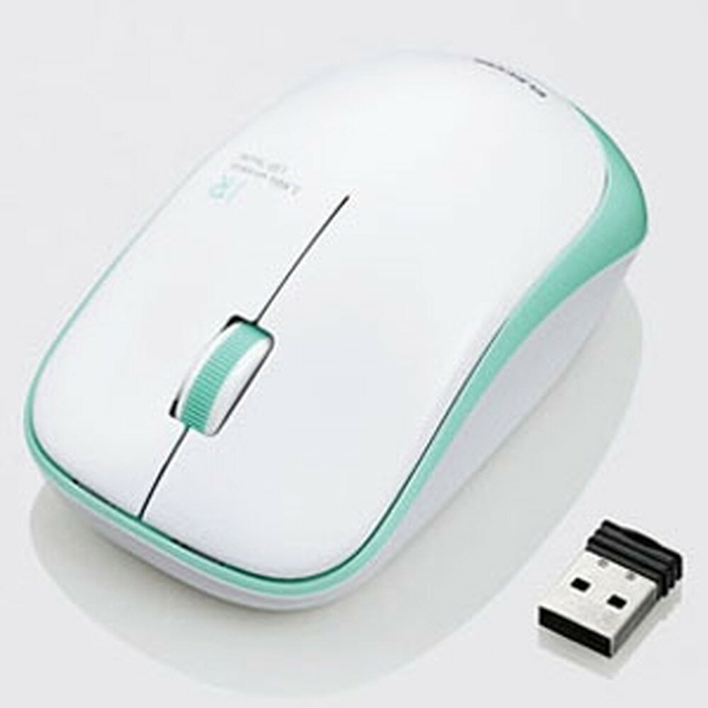 ELECOM ワイヤレスマウス 《ENEL0シリーズ》 2.4GHz方式 IR LED方式 Mサイズ 3ボタン グリーン M-IR07DRGN