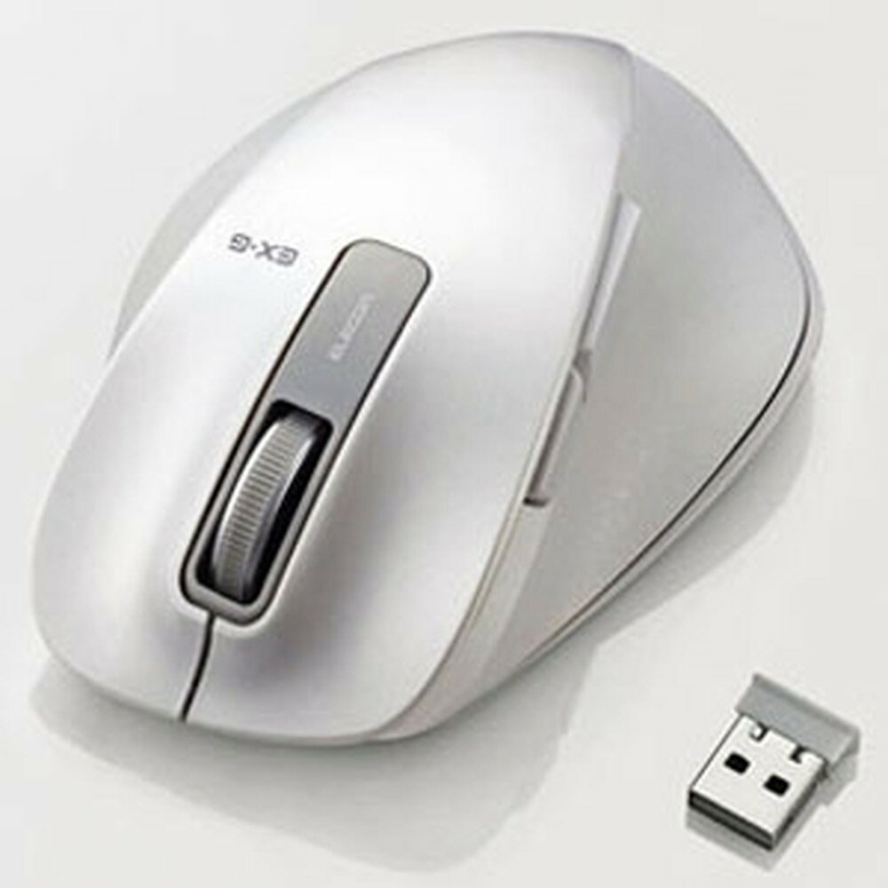 ELECOM ワイヤレスマウス 《EX-Gシリーズ》 2.4GHz方式 BlueLED方式 Mサイズ 5ボタン ホワイト M-XGM10DBWH