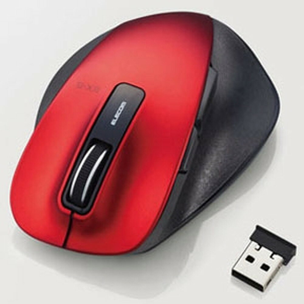 ELECOM ワイヤレスマウス 《EX-Gシリーズ》 2.4GHz方式 BlueLED方式 Mサイズ 5ボタン レッド M-XGM10DBRD