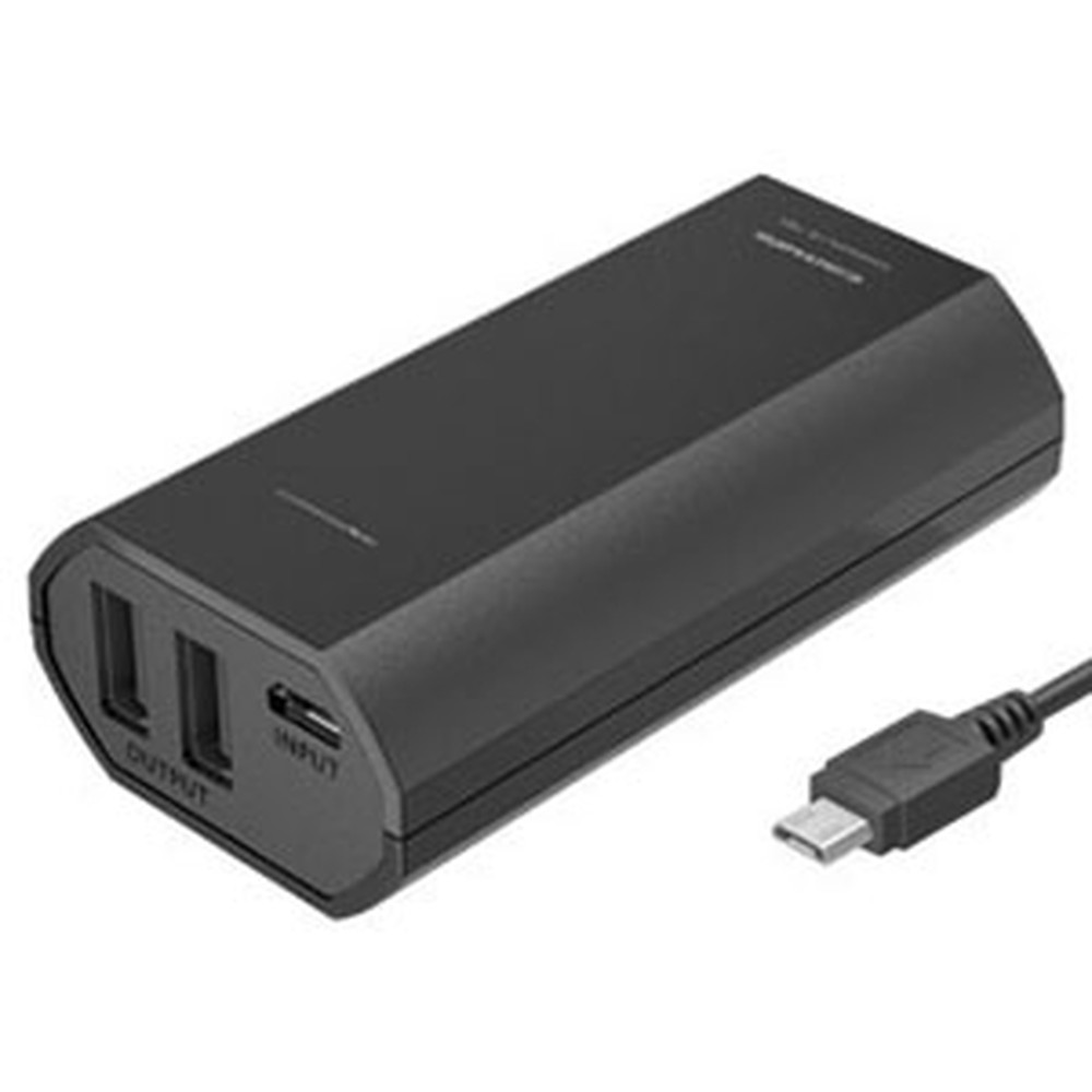 多摩電子工業 モバイルバッテリー 充電式 USB2ポート 最適充電機能搭載 5200mAh microUSBケーブル付 ブラック TL86SAK