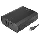 多摩電子工業 モバイルバッテリー 充電式 USB2ポート 最適充電機能搭載 10400mAh microUSBケーブル付 ブラック TL80SAK