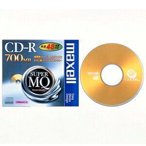 マクセル データ用CD-R SuperMQシリーズ ひろびろ美白レーベルディスク 700MB 2～48倍速対応 1枚入 CDR700S.1P