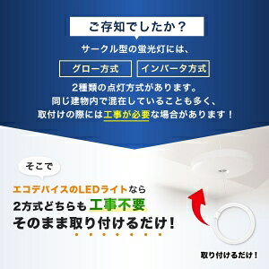 エコデバイス 30形 LEDサークルランプ(電球色) 工事不要ランプ EFCL30LED/28W