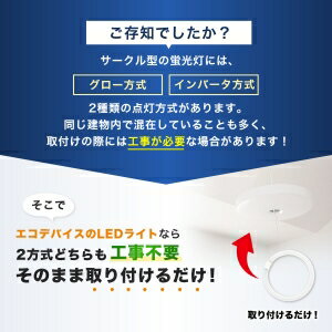 エコデバイス 32形 LEDサークルランプ(電球色) 工事不要ランプ EFCL32LED/28W