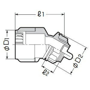 未来工業 曲がりコネクタ 30° CD管φ22用 Gタイプ オレンジ CNK-22G