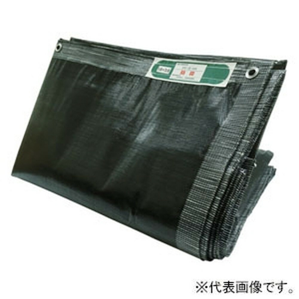 ユタカメイク 防炎メッシュシート 軽量タイプ 厚み0.25mm 幅1.8×長さ3.6m ハトメ24個付 ブラック B-261