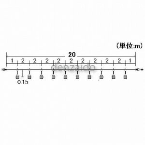 スズデン販売 スズラン灯 長さ20m 10灯 一体成型ソケット 口金E26 MT1-20-10