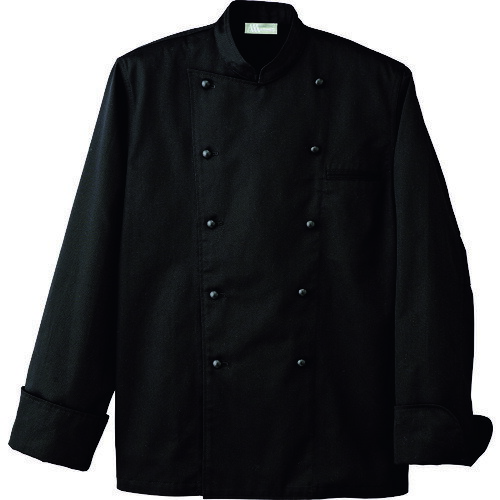 アイトス コックコート 男女兼用 ブラック 3L AZHH4810103L