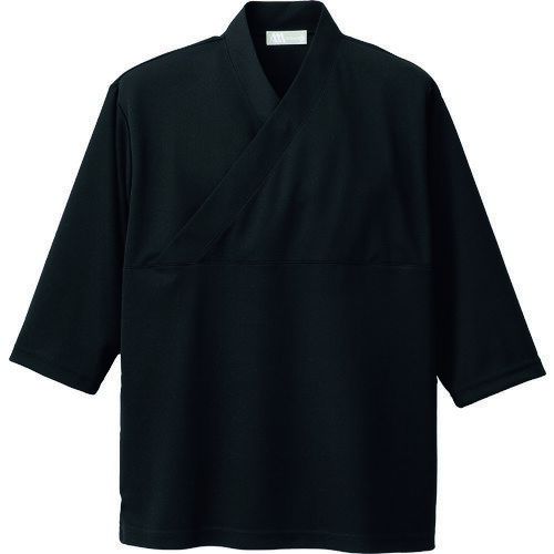 アイトス きもの衿ニットシャツ 男女兼用 ブラック 5L AZHS29000105L