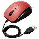 ELECOM 抗菌有線静音マウス BlueLED方式 Mサイズ 5ボタン レッド M-BL28UBSKRD(2)