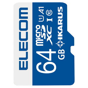 ELECOM microSDXCJ[h 64GB h\IPX7 UHS-&#8544;U1EA1Ή IKARUSCZXt MF-MS064GU11IKA