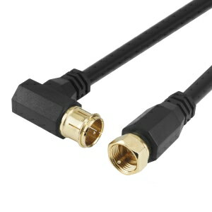 電材堂 アンテナケーブル 5m ブラック S-4C-FB L字差込式-ネジ式タイプ AT488050BKDNZ 電材堂 アンテナケーブル 5m ブラック S-4C-FB L字差込式-ネジ式タイプ AT488050BKDNZ