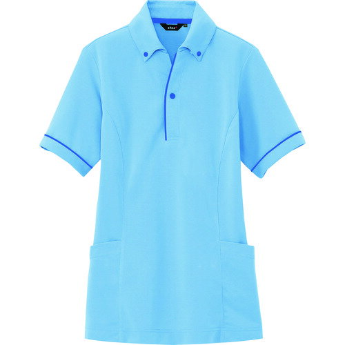 アイトス サイドポケット半袖ポロシャツ(男女兼用) サックス M AZ7668007M