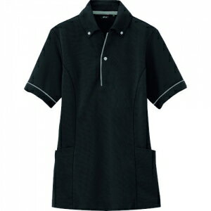 アイトス サイドポケット半袖ポロシャツ(男女兼用) ブラック M AZ7668010M