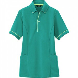 アイトス サイドポケット半袖ポロシャツ(男女兼用) ピーコックブルー S AZ7668066S