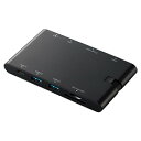 ELECOM ドッキングステーション Type-C接続 USB・HDMI・VGA・カードリーダ・LANポート搭載 PD対応 長さ0.13m ブラック DST-C05BK(2)