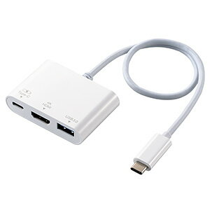 ELECOM ドッキングステーション Type-C接続 HDMI搭載 PD対応 長さ0.3m ホワイト DST-C13WH