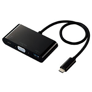 ELECOM ドッキングステーション Type-C接続 VGA搭載 PD対応 長さ0.3m ブラック DST-C14BK