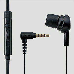 ELECOM マイク付モノラルヘッドホン 片耳スマートフォン用 密閉型 耳栓コード長1.2m ブラック EHP-MC3520BK