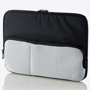 ELECOM PCインナーバッグ オールインワン11.6インチまで対応 フルオープン伸縮ポケット付 BM-IBPT11RBK