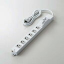 ELECOM 6口3極過電流ブレーカー付きタップ T-H0710OCPR(2)