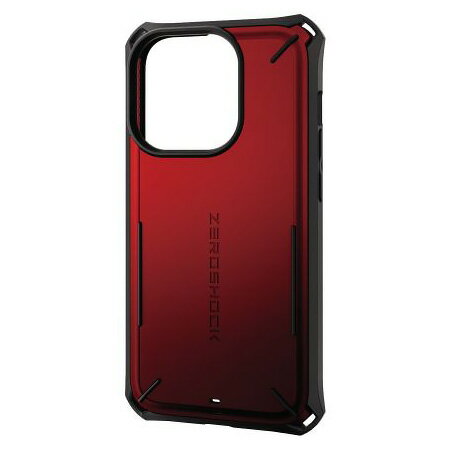 iPhone14Pro用ケース 《ZEROSHOCK》 液晶保護フィルム付 レッド PM-A22CZEROSRD