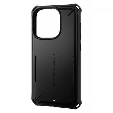 ELECOM iPhone14Pro用ケース 《ZEROSHOCK》 液晶保護フィルム付 ブラック PM-A22CZEROSBK