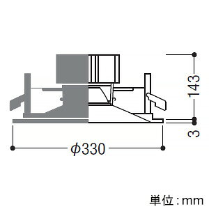 コイズミ照明 LEDベースダウンライト 浅型 4500・5500lmクラス 埋込穴φ300mm 配光角55° 電球色(3000K) 電源別売 XD157504WL [2]