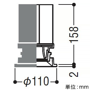 コイズミ照明 LEDベースダウンライト 浅型 4000・4500lmクラス 埋込穴φ100mm 配光角55° 白色 電源別売 XD155510WW [2]