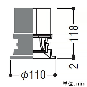 コイズミ照明 LEDベースダウンライト 浅型 2500・3000lmクラス 埋込穴φ100mm 配光角55° 電球色(2700K) 電源別売 XD156512WA [2]