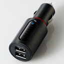 ELECOM Bluetooth®FMトランスミッター 4ch 合計最大出力2.4A Type-A×2ポート LAT-FMBT03BK(2)