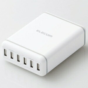 ELECOM ACŴ AC֥° ϡ®ť ׺60W USB-A6ݡ ֥Ĺ1.5m ۥ磻 MPA-ACD03WH