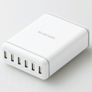 ELECOM AC充電器 ACケーブル付属タイプ 高出力・急速充電タイプ 合計最大出力60W USB-A×6ポート ケーブル長1.5m ホワイト MPA-ACD03WH ELECOM AC充電器 ACケーブル付属タイプ 高出力・急速充電タイプ 合計最大出力60W USB-A×6ポート ケーブル長1.5m ホワイト MPA-ACD03WH