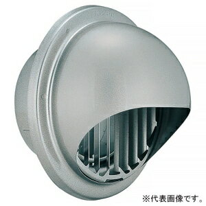 バクマ工業 丸型フード付縦ガラリ換気口 防火ダンパー付 アミ付 10メッシュ ステンレス製 シルバーメタリックライト BD-125MTGV-A10