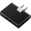 ELECOM トリプルタップ コーナータイプ 薄型タイプ 2ピン 3個口 ブラック T-TR03-2300BK