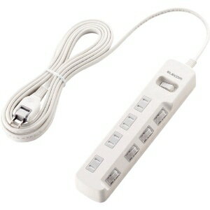 ELECOM 雷ガードタップ 一括・個別スイッチ付 2ピン 4個口 180°スイングプラグ ほこり防止シャッター付..