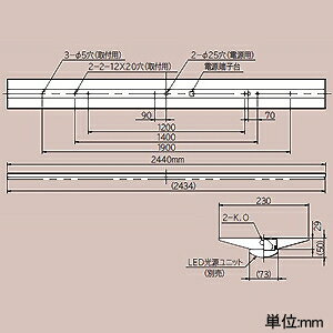日立 交換形LEDベース器具 《スマートユニット》 一般形 直付形 110形 逆富士形 NC8B+CE810WWE-N24A [2]