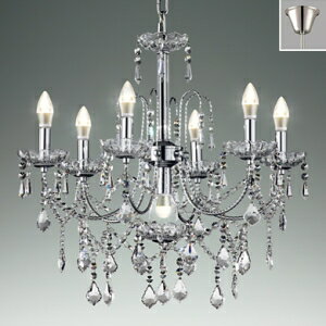 遠藤照明 LEDシャンデリアライト 透明シャンデリア球40W形×6・透明クリプトン球40W形×1相当 調光対応 E12・E17口金 ランプ別売 ERC2007SC(3)