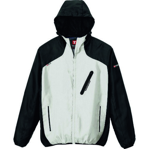 アイトス パーカーブルゾン(男女兼用) シルバー×ブラック 4L AZ103021034L