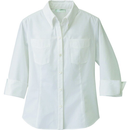 アイトス レディース七分袖ボタンダウンシャツ ホワイト M AZ861204001M